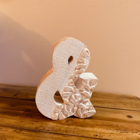 Other - Light Wood Carved “&” Sign